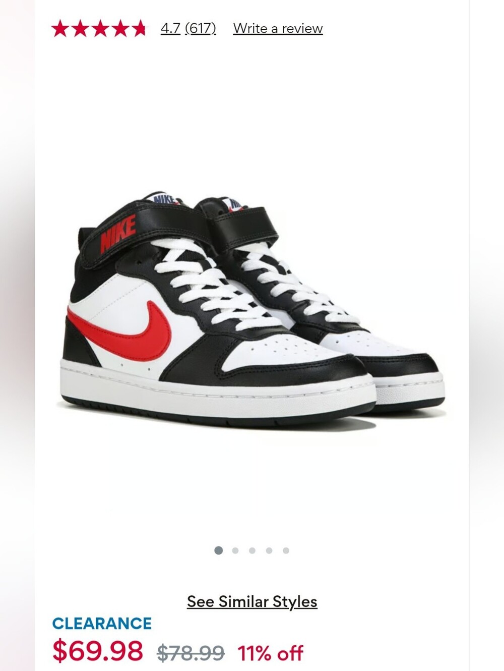 Nike Court Borough Mid 2 High Top Sneaker Big Kid